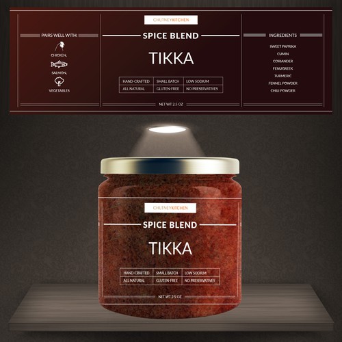Spice label with the title 'CHUTNEYKITCHEN'