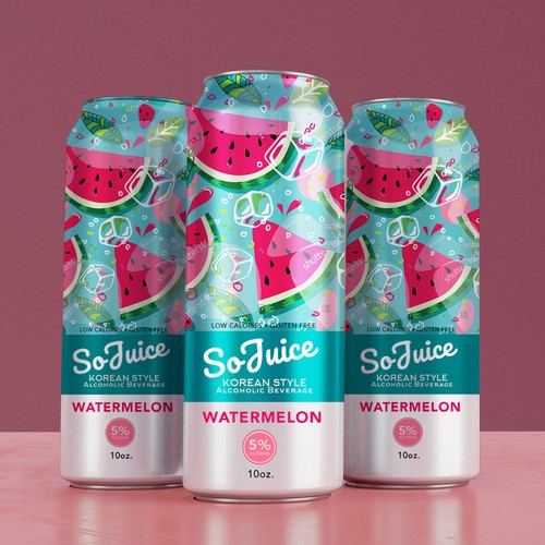Watermelon design with the title 'Watermelon Flavor Alcoholic Beverage'
