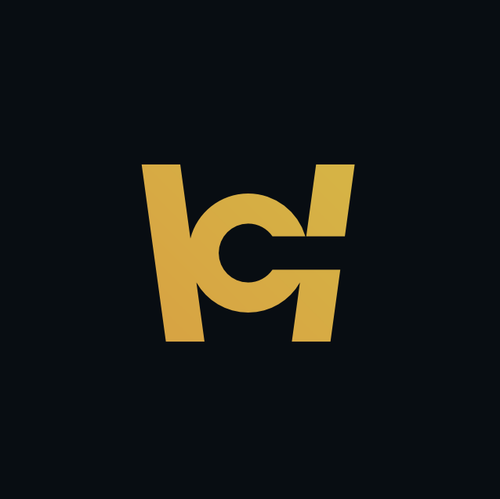 Human figure design with the title 'C + H letter mark logo'