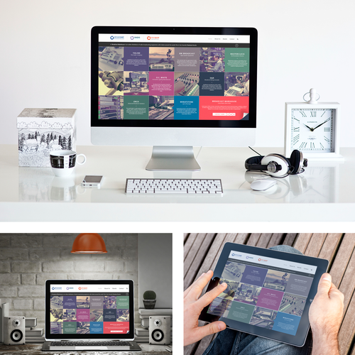 Grid design with the title 'Web design: ProQuip'