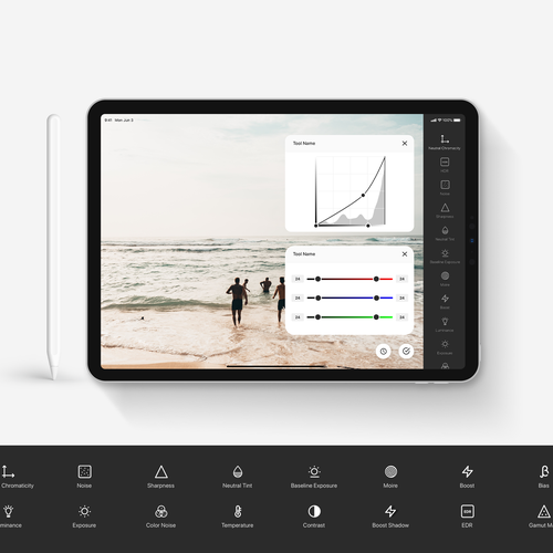 Tablet design with the title 'Photo Editor App'
