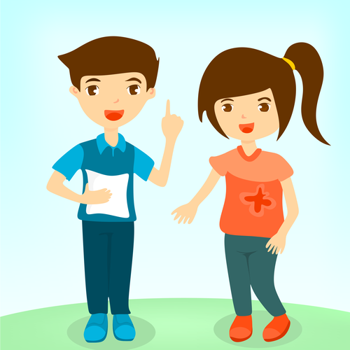 Learning illustration with the title 'Illustration of the childs learning together'