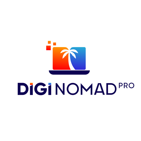 Tree design with the title 'Digi Nomad Pro Logo - Palm Tree - Computer Screen Logo'