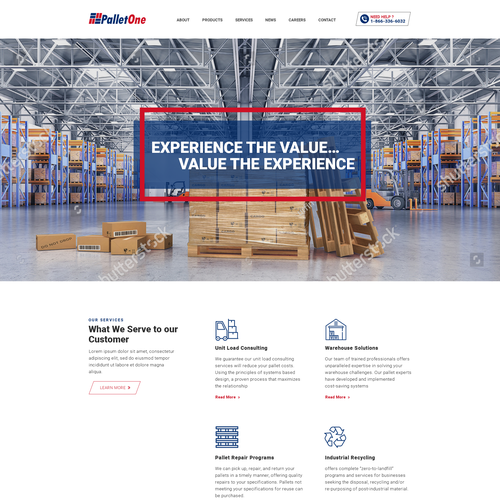 Company website with the title 'Company website for Pallet One'