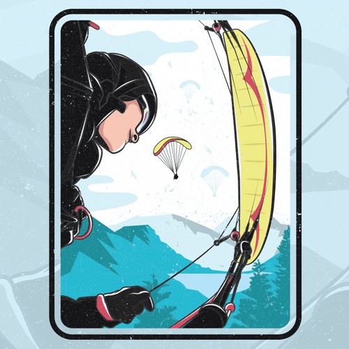 Pilot design with the title 'T-shirt for paragliding pilots'