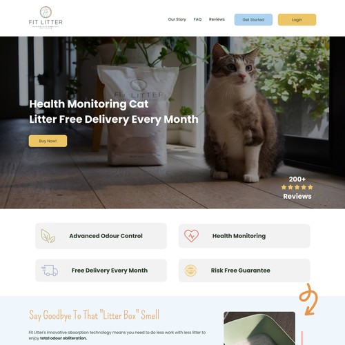 Portfolio website with the title 'Cat fit litter Home page design'