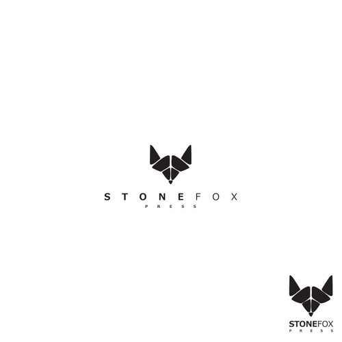 Stone logo with the title 'LITERARY PRESS LOGO DESIGN - Stone Fox Press'