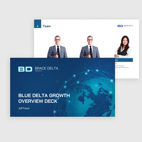 Pitch deck design with the title 'Clean presentation template'