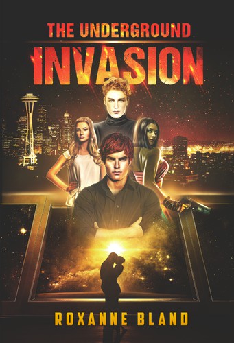 Digital artwork with the title ''INVASION' book cover'