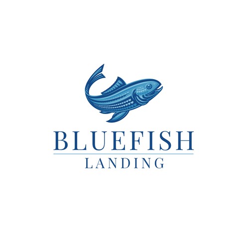 Formal logo with the title 'Bluefish Landing Logo'