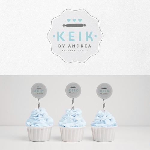 Cupcake logo with the title 'Artisan Cake Logo'