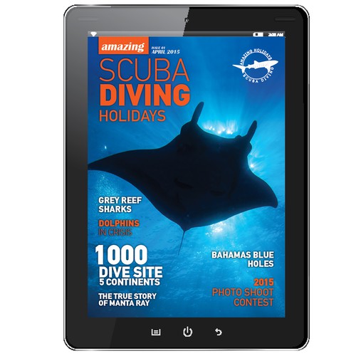 Scuba design with the title 'E-Magazine for Scuba Diving'
