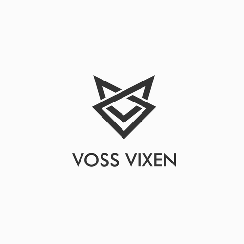 Edgy logo with the title 'simple symmetrical design for VOSS VIXEN an active wear brand'