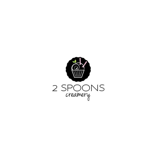 Creamery logo with the title 'Ice cream shop'