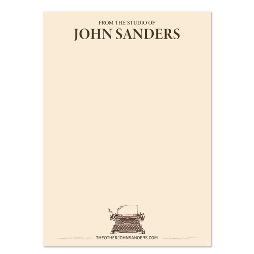 Banner artwork with the title 'Notecard design for an author'