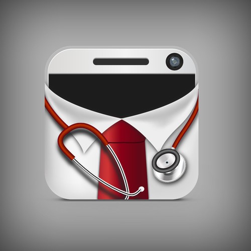 Stethoscope design with the title 'Telemedicine app icon'