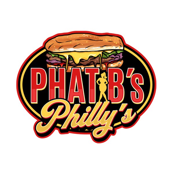 Sandwich shop logo with the title 'Phat B`s Philly`s'