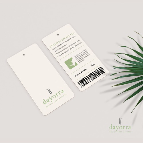 Fashion label with the title 'Hangtag for clothing company'