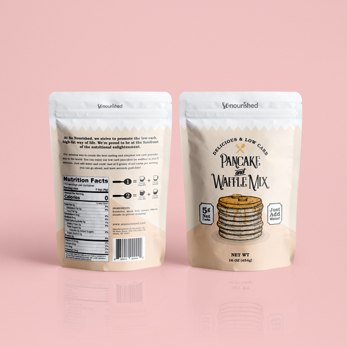 Pancake design with the title 'Pancake Mix Packaging Design'