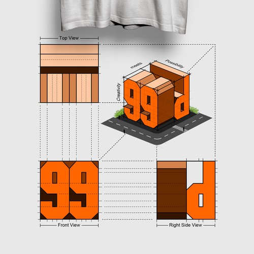 Perspective design with the title 'Creativity meets possibility entry'