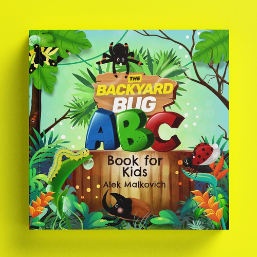 Amazon book cover with the title 'The Backyard Bug ABC Book for Kids'