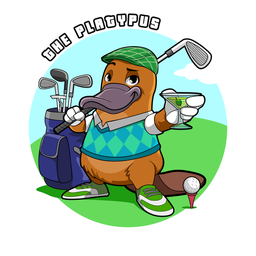 Duck design with the title 'Mascot Design for a Golf Club'