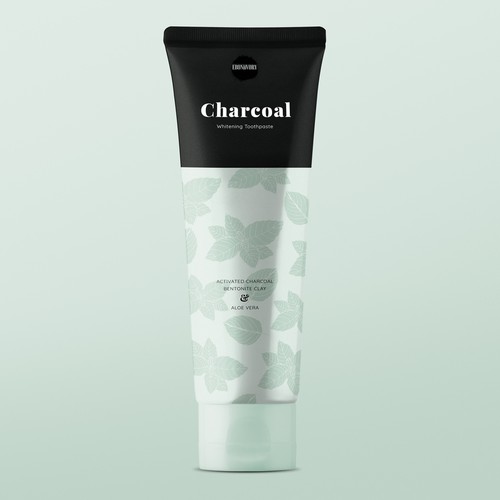 Mint design with the title 'Charcoal Toothpaste'