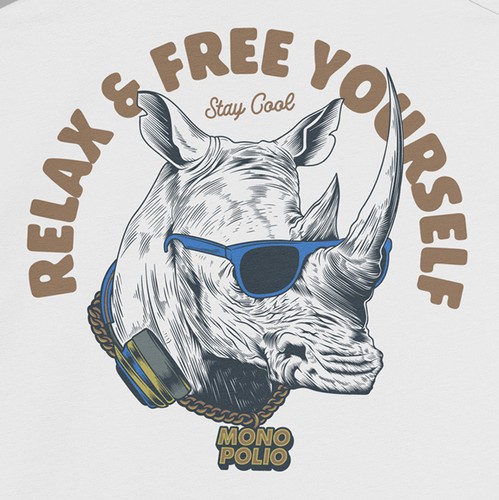 Cool t-shirt with the title 'Stay cool Rhino'