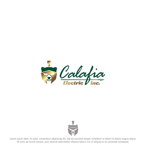Helmet design with the title 'Logo for Calafia Electrical Inc.'