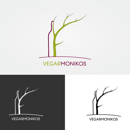 Vegetarian logo with the title 'logo for Vegarmonikos (wine-pairing)'