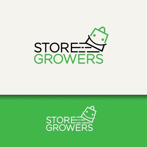 Bag logo with the title 'STORE GROWERS'