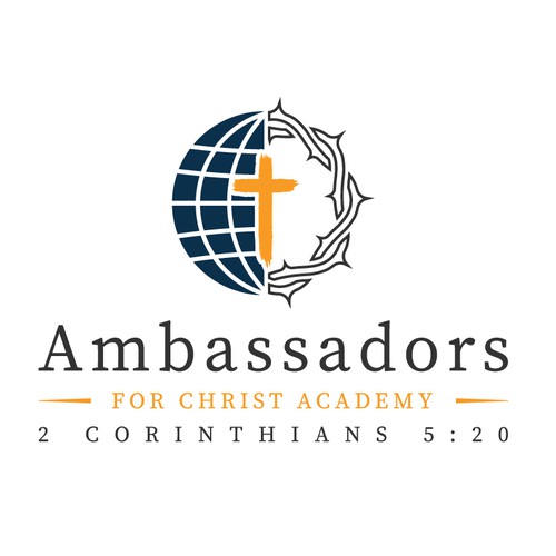 Jesus logo with the title 'Ambassadors for Christ Academy Logo'