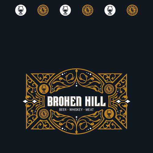 Playing card design with the title 'Craft Beer and Whiskey Bar Logo'
