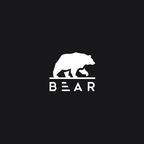 Black and white logo with the title 'Bear Logo Design'