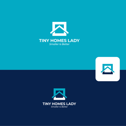 Tiny logo with the title 'Female Tiny Homes Builder & Catchy Logo'