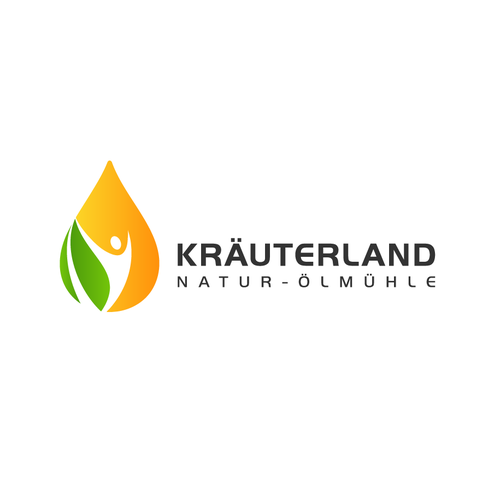 Human figure logo with the title 'Kräuterland'
