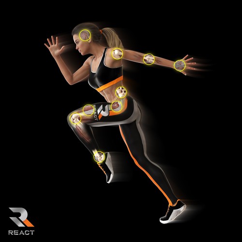 Gym illustration with the title 'Sexy running girl for medical industry advertisement'