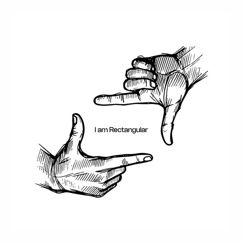 Hand t-shirt with the title 'Rectangle Hand Sketch for T-shirt'