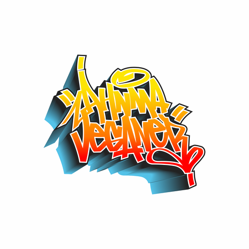 Graffiti logo with the title 'Ahnma Veganer'