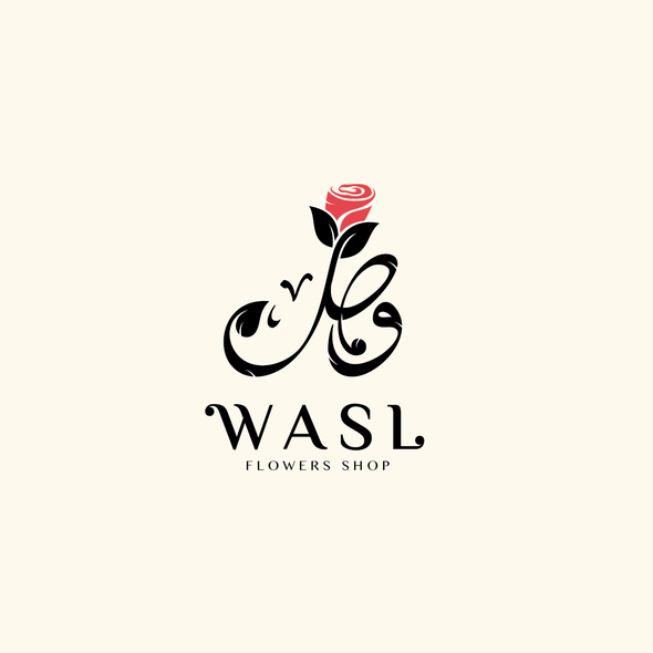 Black rose logo with the title 'logo for online flower shop'