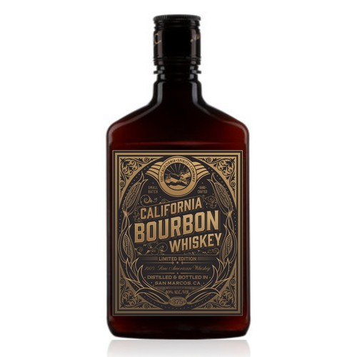 Label with the title 'Design a retro Bourbon label'