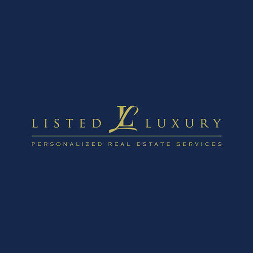 Royal blue logo with the title 'listedluxury'