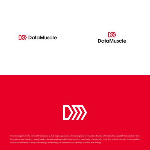 Strategic design with the title 'Modern logo for a new data consultancy'