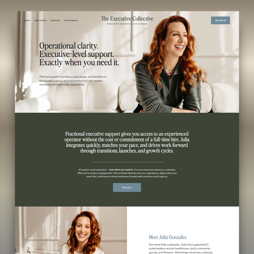 Illustrator design with the title 'Startup Website for The Executive Collective'