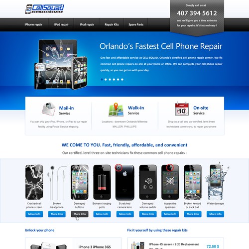 Gray website with the title 'CellSquad'
