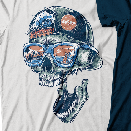 Designer skull t shirt on sale