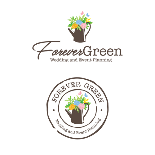 Flower design with the title 'Forever Green'