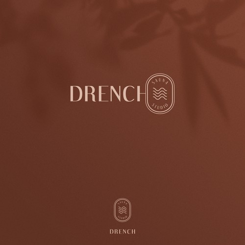 Contemporary brand with the title 'Drench Logo Design'