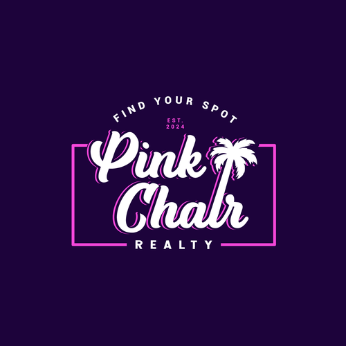 Chair design with the title 'pink chair realty logo'