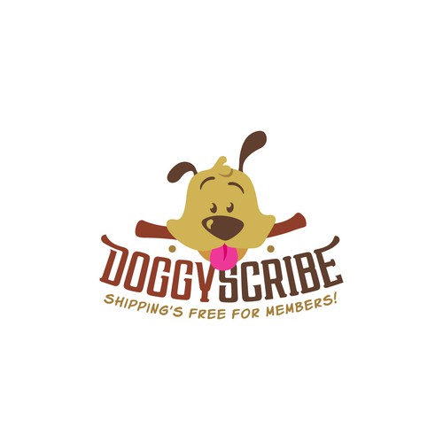 Dog logo with the title 'Doggy Scribe'